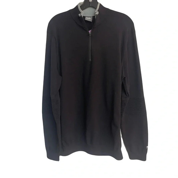 Puma mens 1/4 zip gray & black medium 
Pit to pit 23
Length 28 - Picture 1 of 8